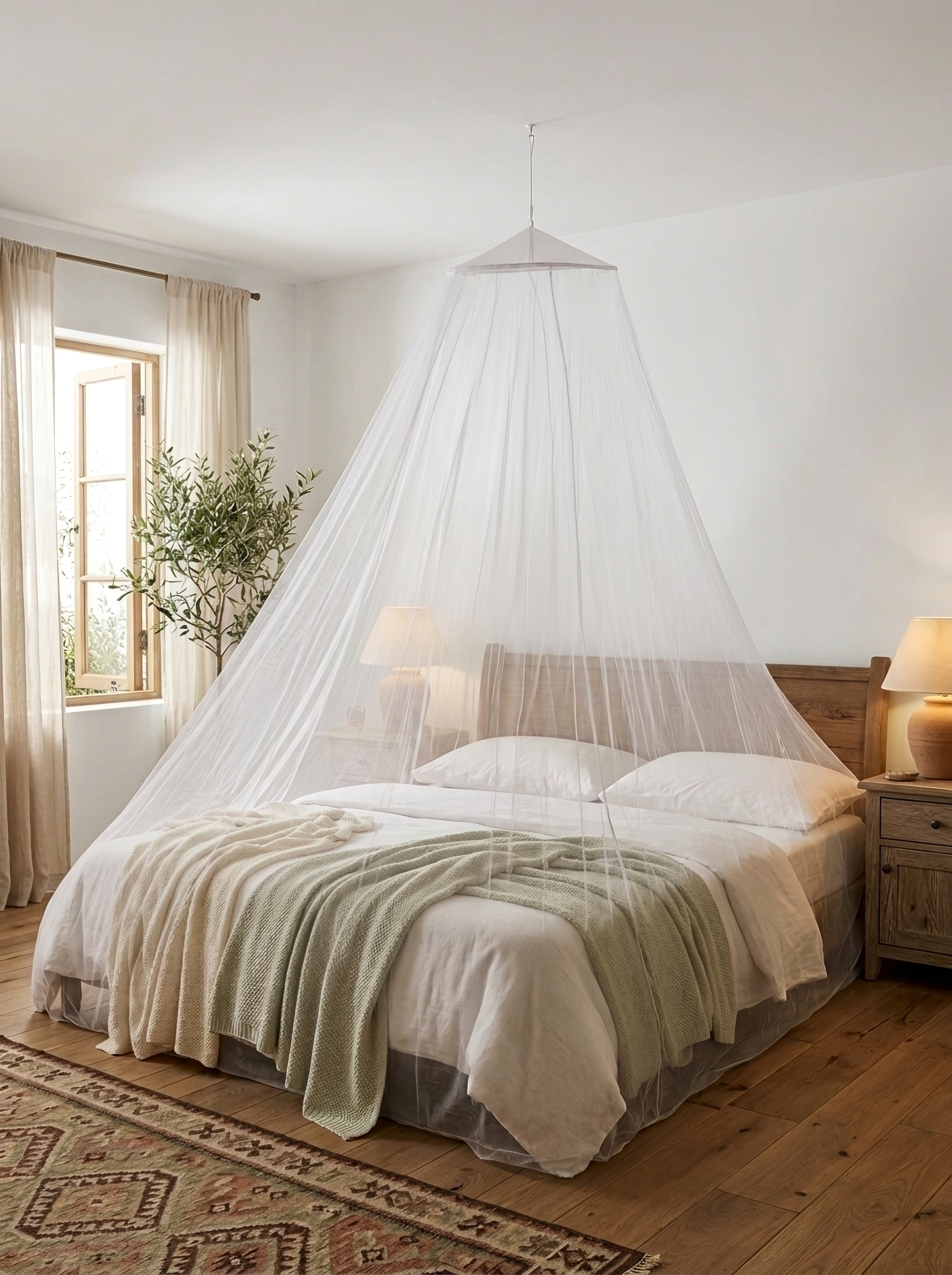 Klamboe Tweepersoonsbed Wit (60x250x1200cm)